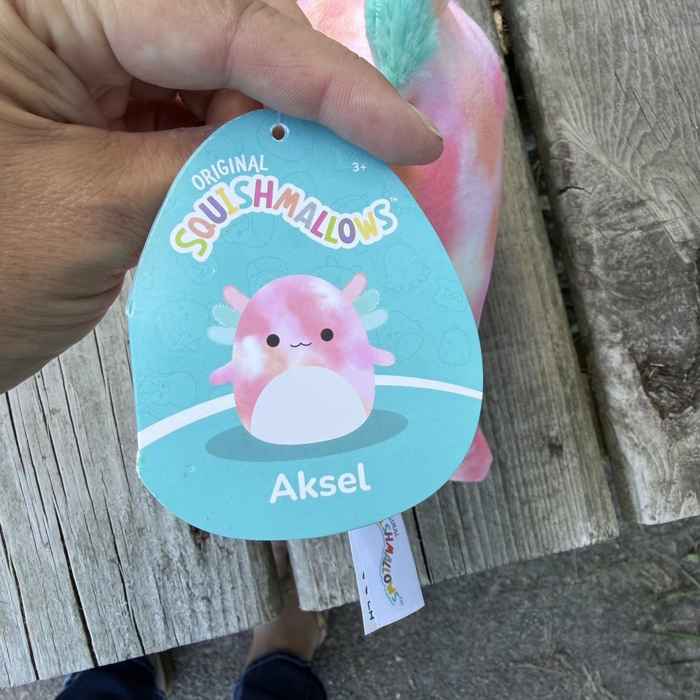 Squishmallows Aksel Axolotl Plush Stuffed Animal Pink Tie-Dye - Picture 4 of 5